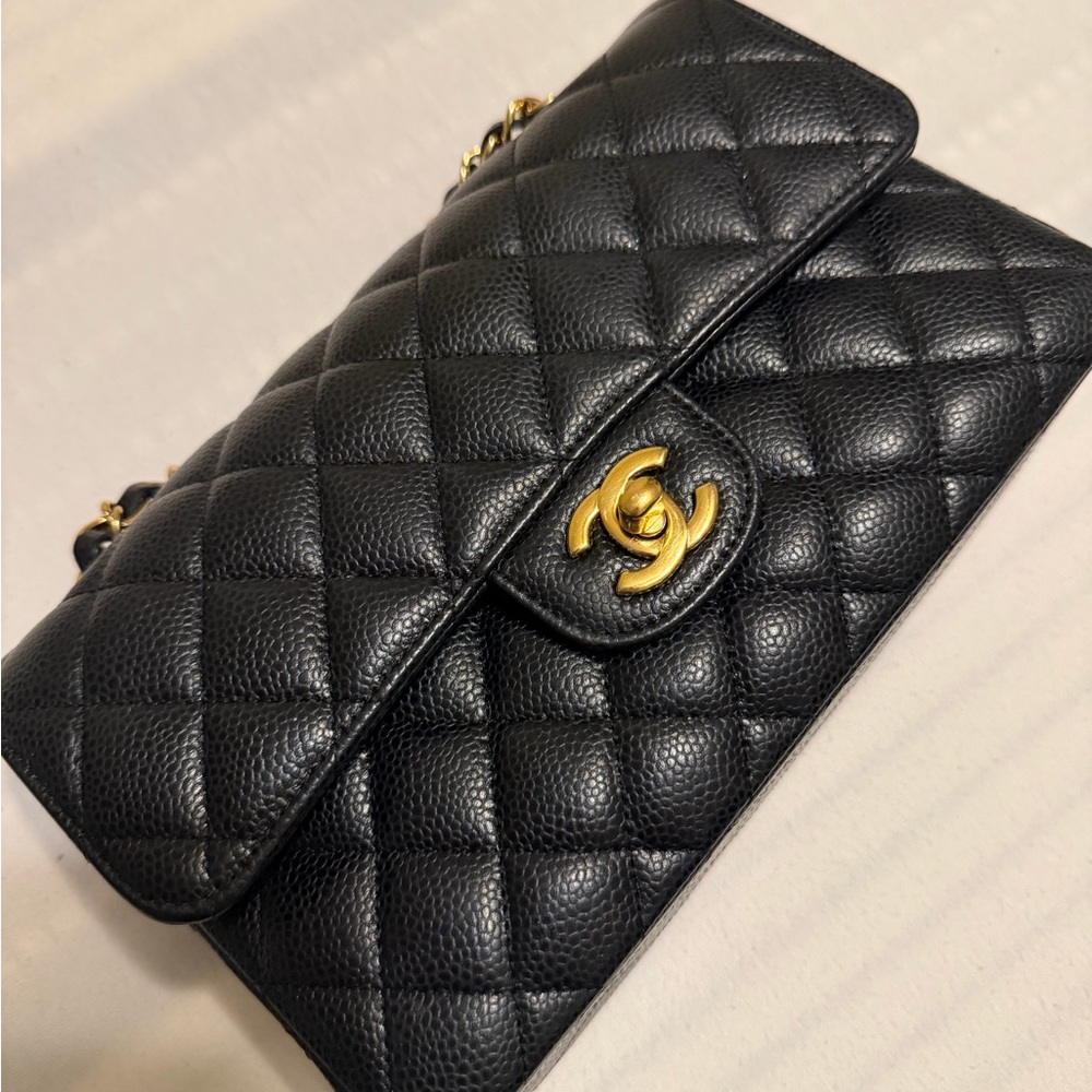 CHANEL Small double flap CAVIAR leather